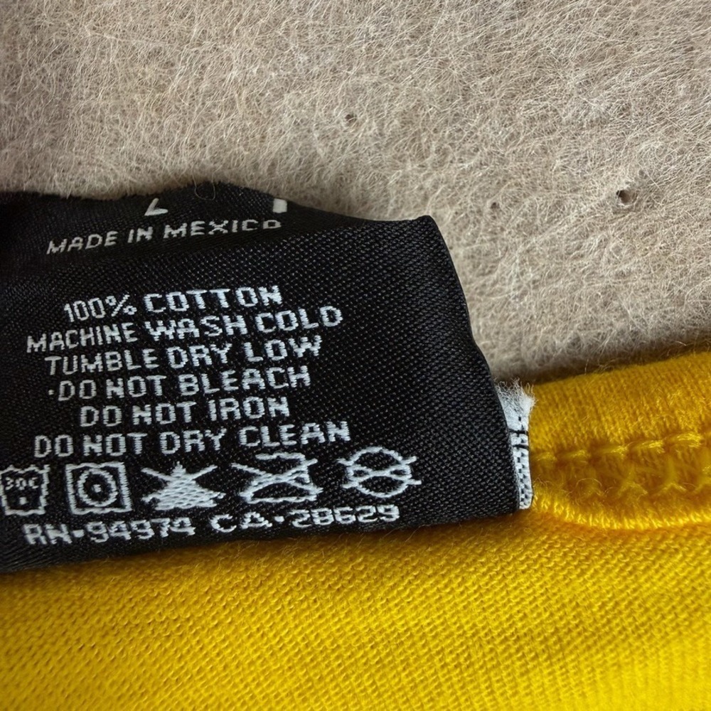 Stussy Guam Tank Top Mens L Yellow Streetwear Graphic Logo Sleeveless Tee - Picture 3 of 7